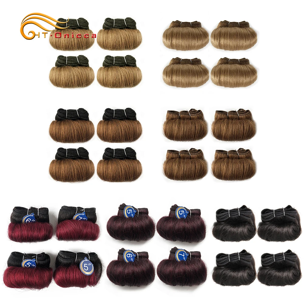 Curly Hair Bundles Malaysian Human Hair Weave Bundles 4Pcs/Lot Short Hair Products Wavy Bundles Human Hair Extensions