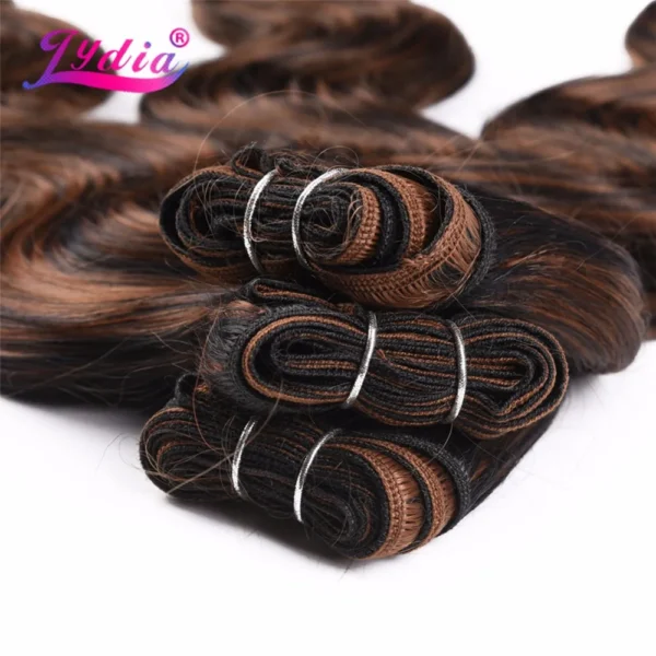 Lydia Body Wave Hair Extension Yaki Body 16"-26" Weft Hair Ombre Color 1 Bundle Synthetic Hair Weave For Women Hair Bundles - Image 2