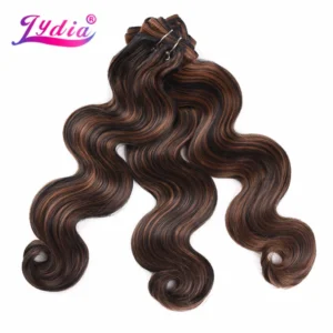 Lydia Body Wave Hair Extension Yaki Body 16"-26" Weft Hair Ombre Color 1 Bundle Synthetic Hair Weave For Women Hair Bundles