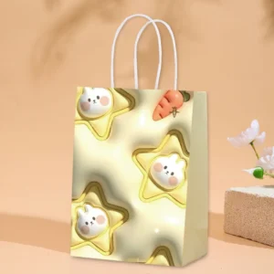 Kraft Paper Bag Versatile Handheld Gift Bag 3d Heart Shaped Gift Bag Sophisticated For Clothing Packaging Birthday Party Gift
