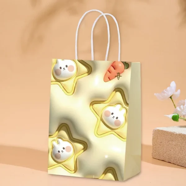 Kraft Paper Bag Versatile Handheld Gift Bag 3d Heart Shaped Gift Bag Sophisticated For Clothing Packaging Birthday Party Gift