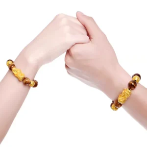 Pure copper Pixiu Feng Shui Gift Natural tiger eye stone Bracelet for man and women good Lucky Amulet Jewellery