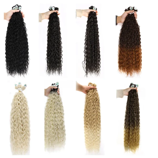 Synthetic Curly Hair Bundles Water Wave Extensions Weave Anjo Plus Anjoplus Heat Resistant Fiber High Quality Synthetic Hair - Image 6