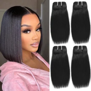 Short Cheap Straight Virgin Hair 1 3 Bundles Deal 100% Unprocessed Straight Human Hair Weave Extensions Natural Color 100G/Pcs