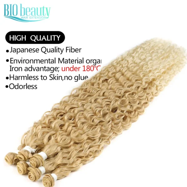 Synthetic Curly Hair Bundles Water Wave Extensions Weave Anjo Plus Anjoplus Heat Resistant Fiber High Quality Synthetic Hair - Image 4