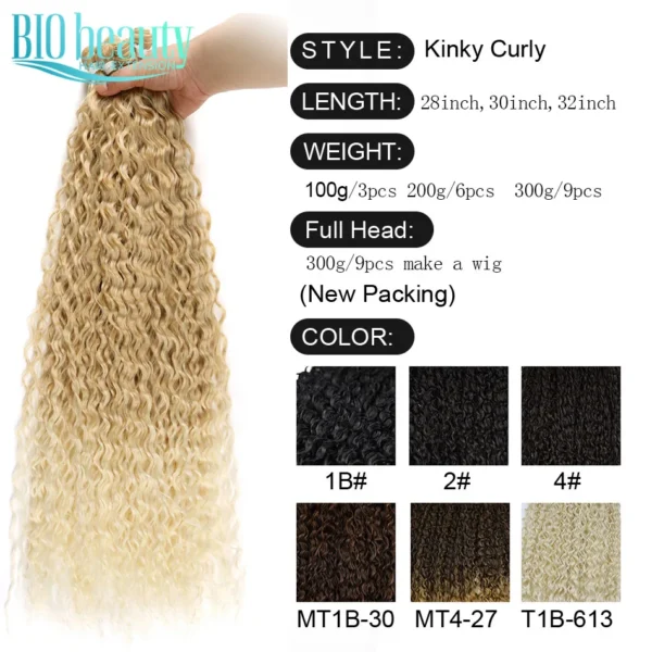Synthetic Curly Hair Bundles Water Wave Extensions Weave Anjo Plus Anjoplus Heat Resistant Fiber High Quality Synthetic Hair - Image 3