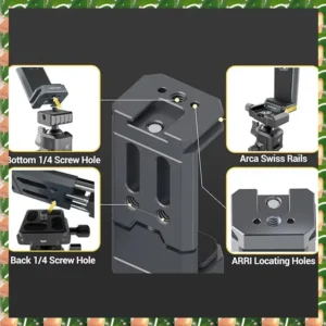 JAJA LEAPLIGHT Phone Holder Tripod Mount With Cold Shoe & Arca Swiss Quick Release Plate Clamp Universal Clamp For Iphone 16