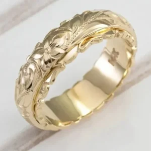 Delysia King Women Carving Rose Ring Anniversary Gift Trendy Aristocats Versatile Jewellery