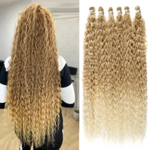 Synthetic Curly Hair Bundles Water Wave Extensions Weave Anjo Plus Anjoplus Heat Resistant Fiber High Quality Synthetic Hair