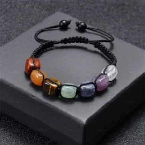 7 Chakra Bracelets Reiki Natural Stone Braided Bracelet Men Women Natural Crystal Healing Anxiety Jewellery Adjustable Rope