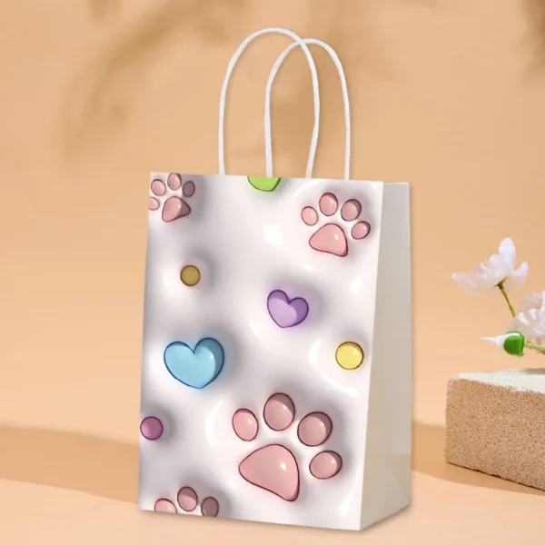 Kraft Paper Bag Versatile Handheld Gift Bag 3d Heart Shaped Gift Bag Sophisticated For Clothing Packaging Birthday Party Gift - Image 2