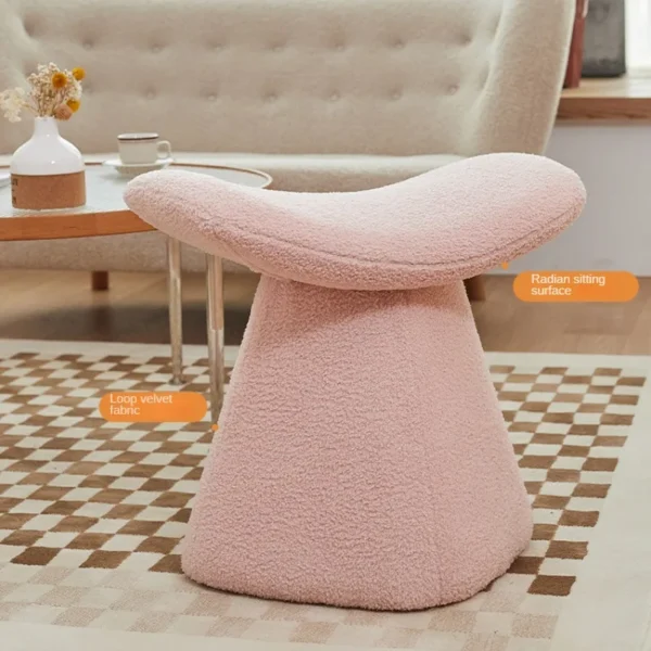 IUTOPO Simple Small Stool Household Nordic Creative Lambskin Light Luxury Low Stool Door Shoe Stool Dressing Stools Makeup Chair - Image 4