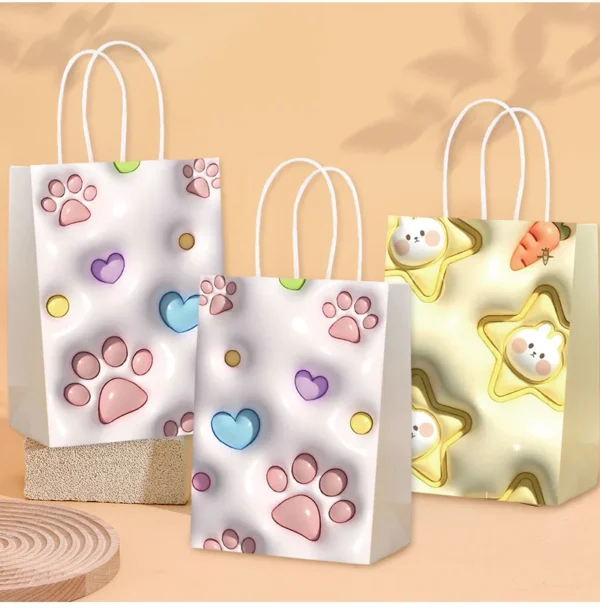 Kraft Paper Bag Versatile Handheld Gift Bag 3d Heart Shaped Gift Bag Sophisticated For Clothing Packaging Birthday Party Gift - Image 5