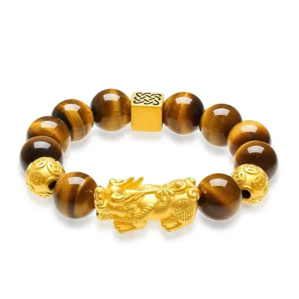 Pure copper Pixiu Feng Shui Gift Natural tiger eye stone Bracelet for man and women good Lucky Amulet Jewellery - Image 4