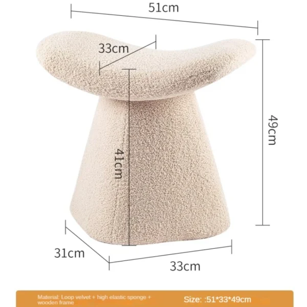 IUTOPO Simple Small Stool Household Nordic Creative Lambskin Light Luxury Low Stool Door Shoe Stool Dressing Stools Makeup Chair - Image 5
