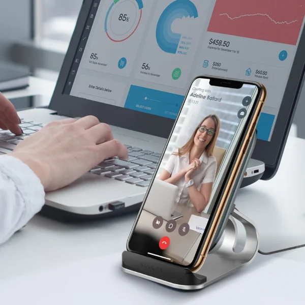 KUULAA 15W Qi Wireless Fast Charger for iPhone 13 12 X XR Samsung S9 Xiaomi Fast Wireless Charging Desktop Phone Holder Charger - Image 6