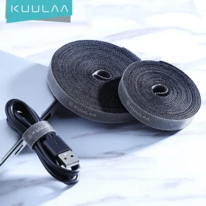KUULAA Cable Organizer Wire Winder Clip Earphone Holder Mouse Cord Protector HDMI Cable Management For iPhone Samsung USB Cable