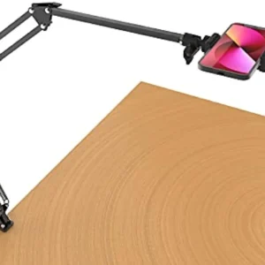 Long Overhead Tripod Mount for iPhone Webcam Ring Light,Desk Phone Holder for Over Head Video Recording Filming Live Streaming