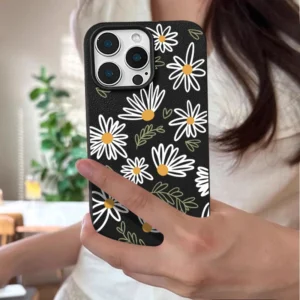 Case For iPhone 13 Hollow Daisies Flower TPU Silicone Soft Cover For iPhone 16e 15 14 Pro Max 12 11 Funda iPhone 16 Pro Max