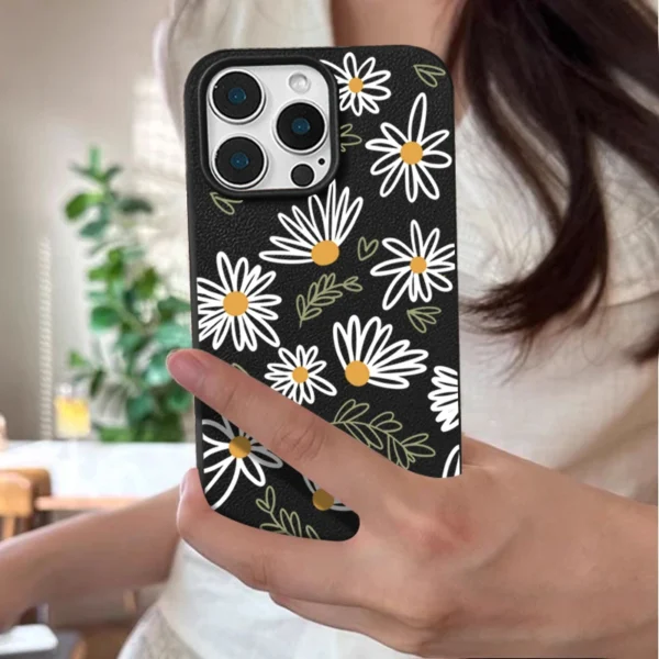 Case For iPhone 13 Hollow Daisies Flower TPU Silicone Soft Cover For iPhone 16e 15 14 Pro Max 12 11 Funda iPhone 16 Pro Max