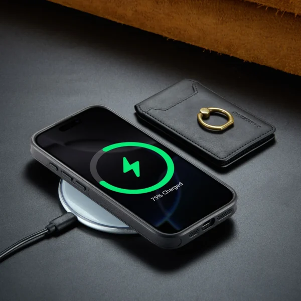 Detachable Card Bag Case For iPhone 17 Pro Max 16 Plus 15 14 13 12 Magsafe Leather 4 Cards Wireless Charging Magnetic Back Cover - Image 6