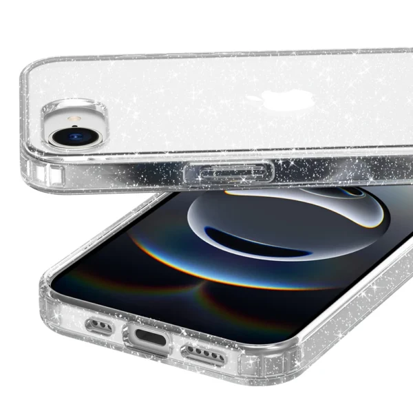 Fit iPhone 16e Phone Case, Crystal Clear Bling Sparkly Glitter Soft TPU Case Slim Fit Drop Protection case For iPhone 16e Cover - Image 2