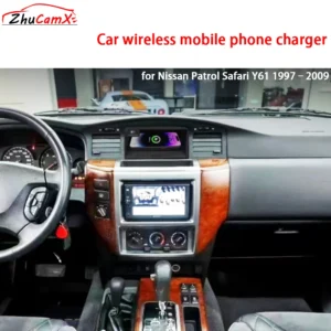 for Nissan Patrol Safari Y61 1997–2009 Center Console Storage Wireless Mobile Phone Charger QI 18W iPhone Magsafe Fast Charging