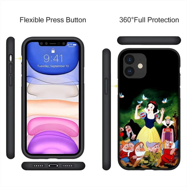 Snow White and the Seven Dwarfs Princess Phone Cover Case for iPhone 16 15 14 13 12 Mini Pro XS Max X XR 7 8 Plus + 16+ Casing - Image 5