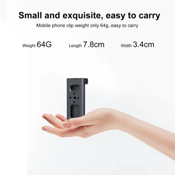 PULUZ Cold Shoes Aluminum Alloy Phone Clamp Holder Bracket with 1/4 Screw Hole for iPhone / Samsung / Huawei 6.5cm to 9cm Phones - Image 5