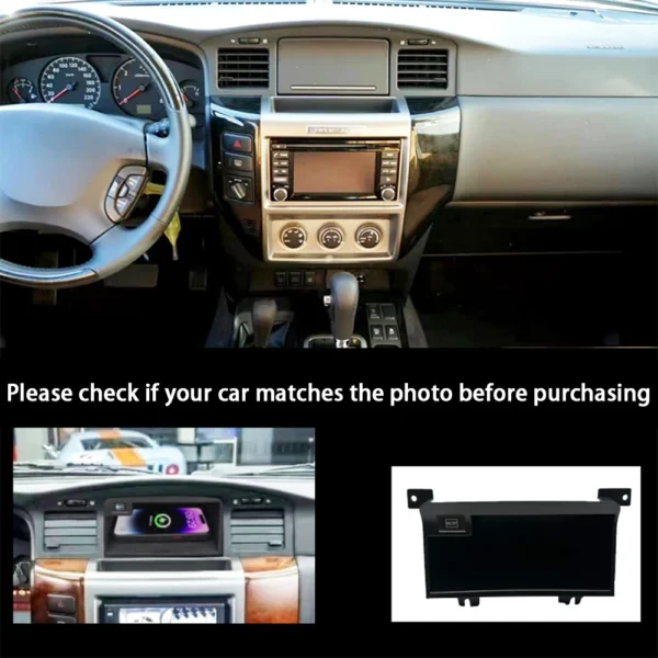 for Nissan Patrol Safari Y61 1997–2009 Center Console Storage Wireless Mobile Phone Charger QI 18W iPhone Magsafe Fast Charging - Image 4
