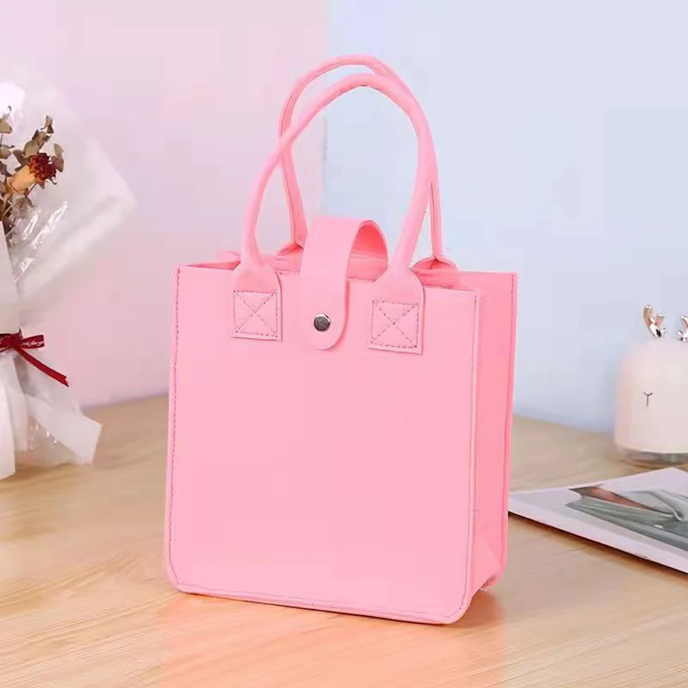 Women Bag Felt Cloth Handbag Female Large Capacity Totes Bag Portable Ladies Solid Color Travel Shopping Bags Purses Gift Bag - Image 4