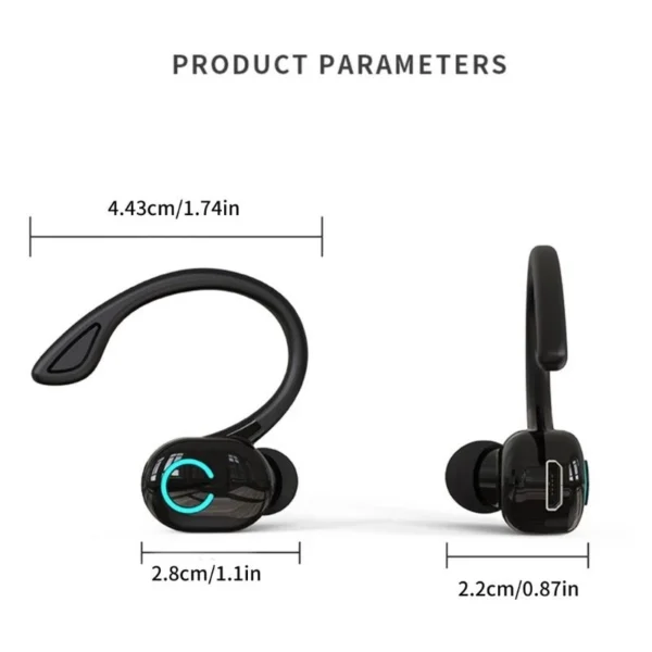 Bluetooth 5.2 Business Wireless Headphone Ear-Hook Mini HIFI Bass Noise Cancelling Earphone With Mic Earbuds Sport Game Headset - Image 6