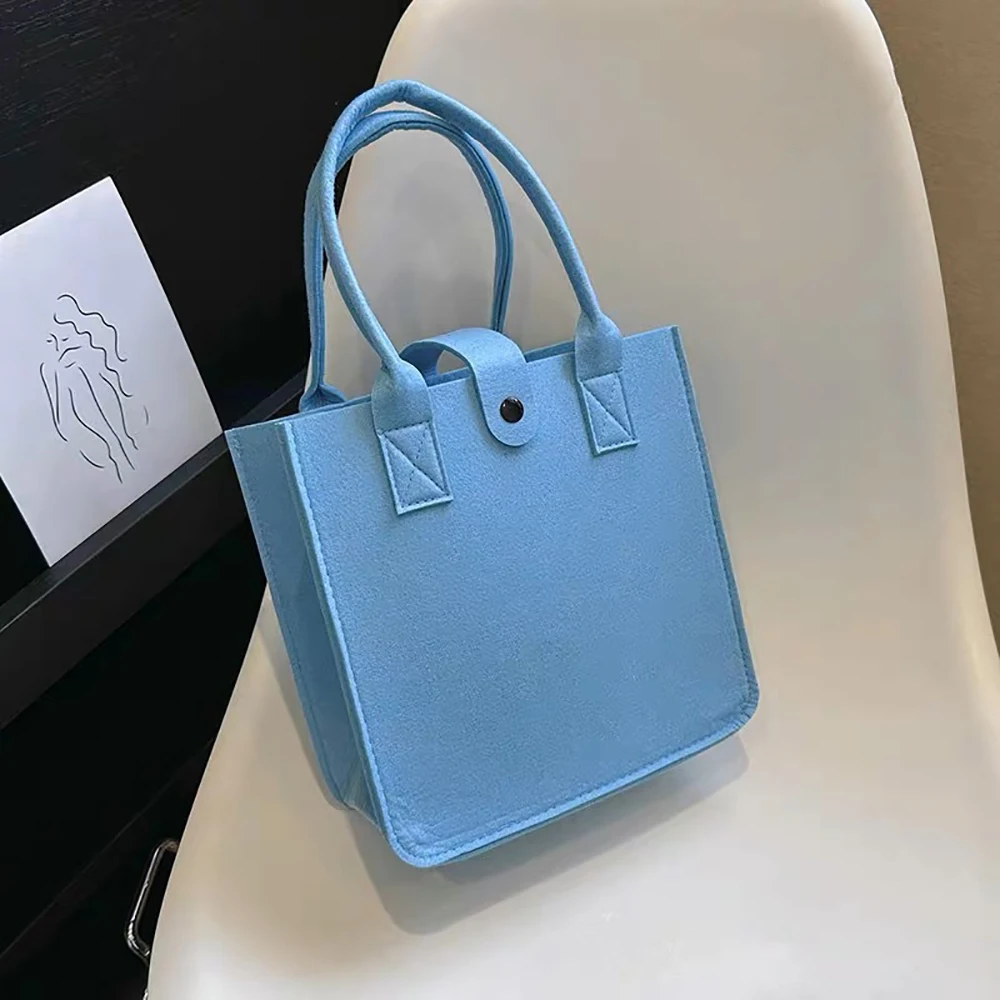 Women Bag Felt Cloth Handbag Female Large Capacity Totes Bag Portable Ladies Solid Color Travel Shopping Bags Purses Gift Bag - Image 6