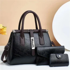 Fashionable Large Capacity Retro Women's Handbag Set Crossbody Bag Mother-Child Bag Handbag Shoulder Bag Polyester Lining