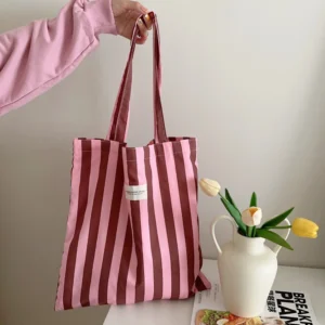 High Quality Canvas Shoulder Bag Large Capacity Female Daily Shopping Bags Casual Portable Ladies Travel Tote Handbags