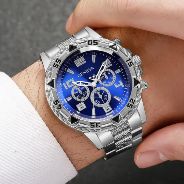 2PCS/Set Men Business Watches Fashion Large Dial Mens Quartz Watch Relogio Masculino（Without Box） - Image 6
