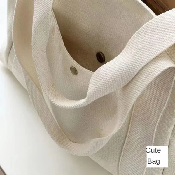 Large Capacity Canvas Solid Letter Tote Bag Versatile Handbag for Commuter Work Student Class Underarm Women's Bag shopping bag - Image 6