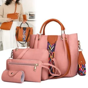 Luxury Handbag Large Capacity Tote Bag 4 Pcs Women's Bag Fashion Shoulder Bag Wallet Card Case