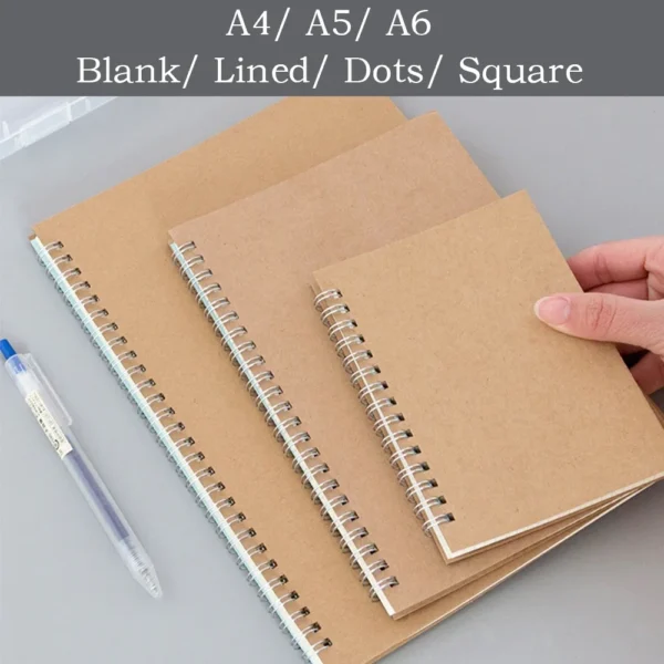 A4/A5/A6 Card Cover Note Book Dotted Grid Blank Student Daily Writing Plan Book Office Supplies Stationery Note Book