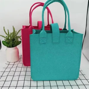 Women Bag Felt Cloth Handbag Female Large Capacity Totes Bag Portable Ladies Solid Color Travel Shopping Bags Purses Gift Bag