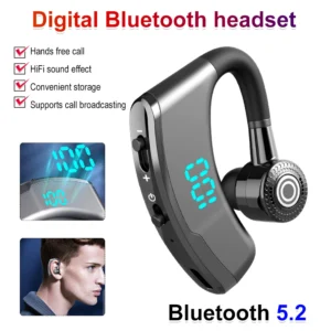 New V9 Business Earphone 5.2 Bluetooth Wireless Headphones Ear Hook Hi-Fi Stereo Headset Hands Free Sports Earbuds with Mic