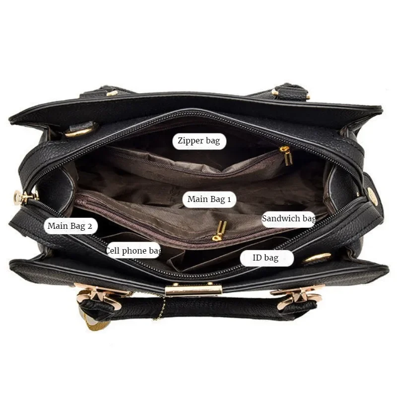 New Woman Shoulder Bag Large Capacity Handbag for Women Crossbody Bag PU Portable Bucket Bag Ladies Messenger Bags Tote Bags - Image 3