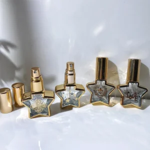 8ml Pentagram Mini Perfume Bottle Glass Refillable Spray Jar Scent Pump Empty Sub-Bottle Cosmetic Container Atomizer For Travel